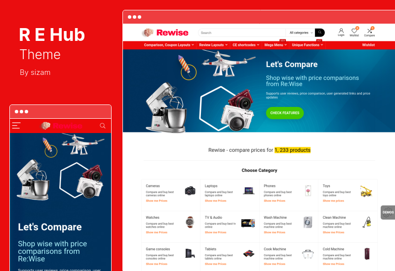REHub Theme - Price Comparison, Multi Vendor Marketplace WordPress Theme