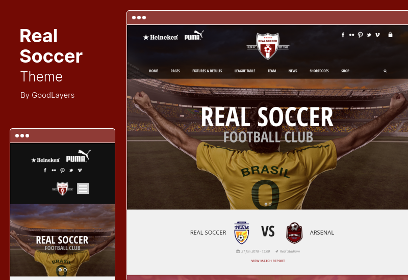 Real Soccer Theme - Sport Clubs WordPress Theme