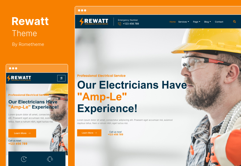 Rewatt Theme - Professional Electrical Services Elementor Template Kit
