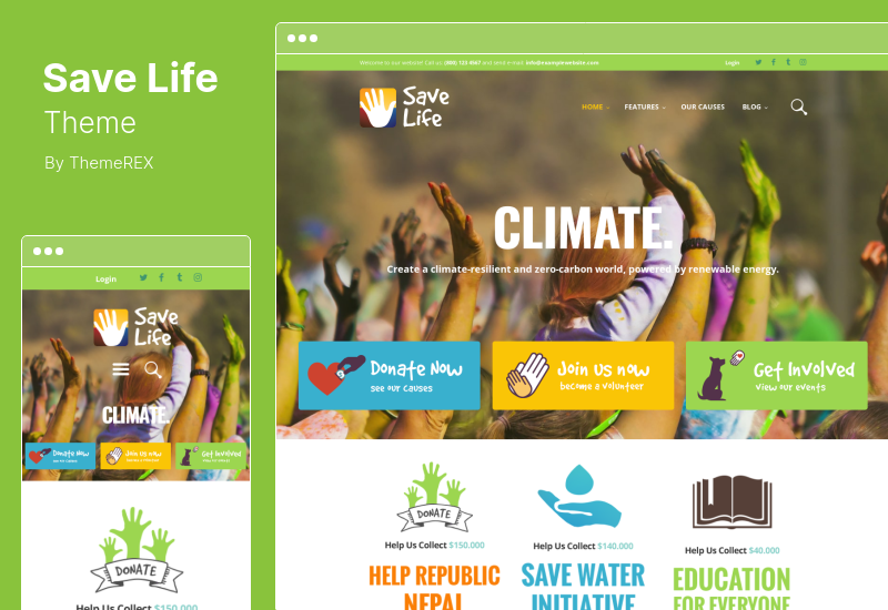 Save Life Theme - NonProfit, Charity  Donations WordPress Theme