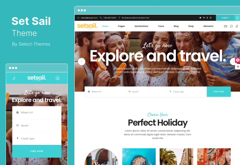 SetSail Theme - Travel Agency WordPress Theme