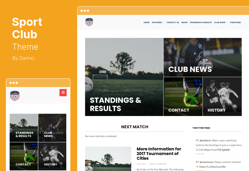 Sport Club Theme - Small, Local Team WordPress Theme