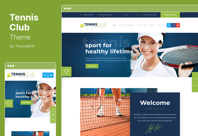 Tennis Club Theme - Sports & Events WordPress Theme