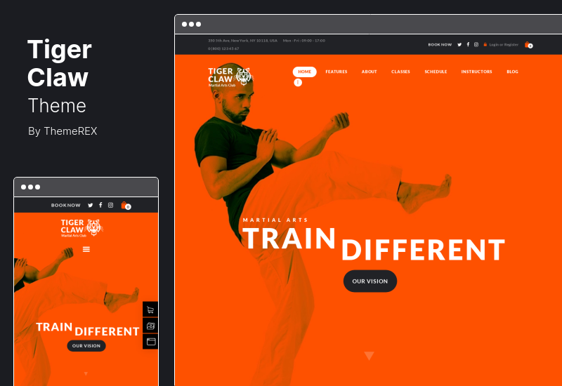 Tiger Claw Theme - Martial Arts School and Fitness Center WordPress Theme