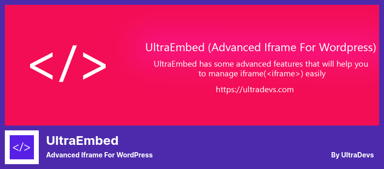 UltraEmbed Plugin - Advanced Iframe For WordPress
