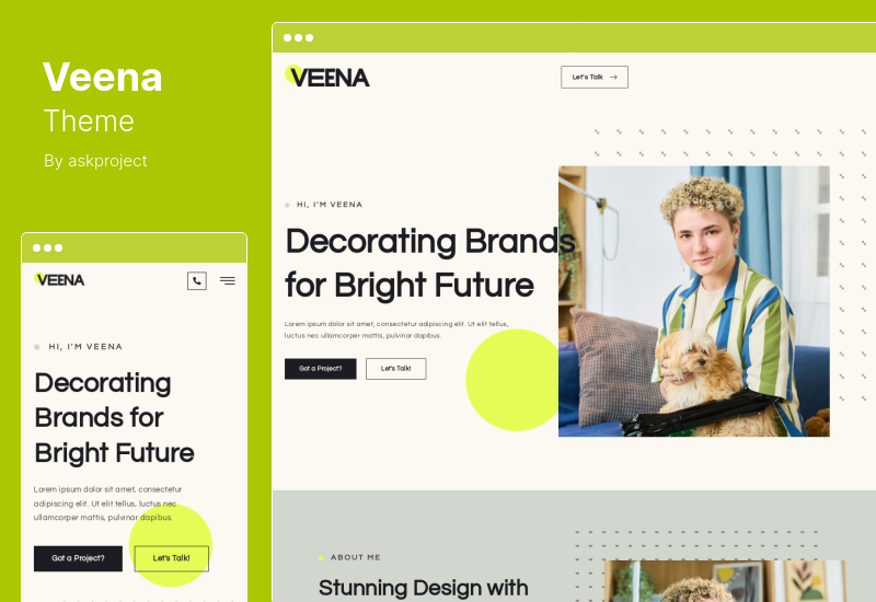 Veena Theme - Personal Creative Portfolio Elementor Template Kit