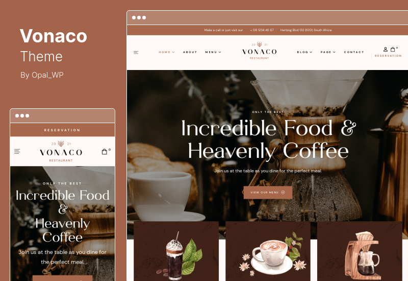 Vonaco Theme - Restaurant  Coffee Shop WordPress Theme