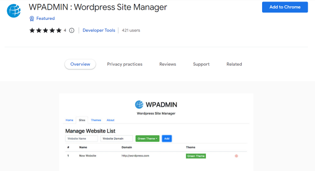WPADMIN WordPress Site Manager