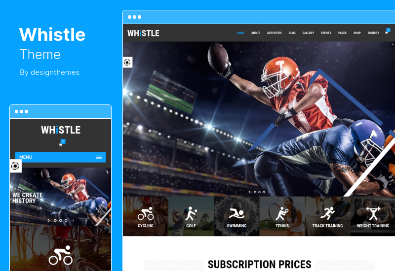 Whistle Theme - Sports Store and Personal Coach WordPress Theme