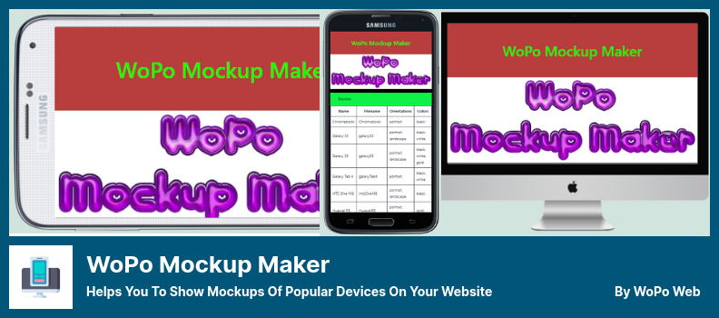 WoPo Mockup Maker Plugin - Helps You to Show Mockups of Popular Devices On Your Website