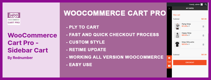 WooCommerce Cart Pro - Sidebar Cart Plugin - The User Can See The All Cart Detail in Sidebar