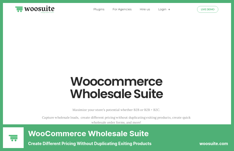 WooCommerce Wholesale Suite Plugin - Create Different Pricing Without Duplicating Exiting Products