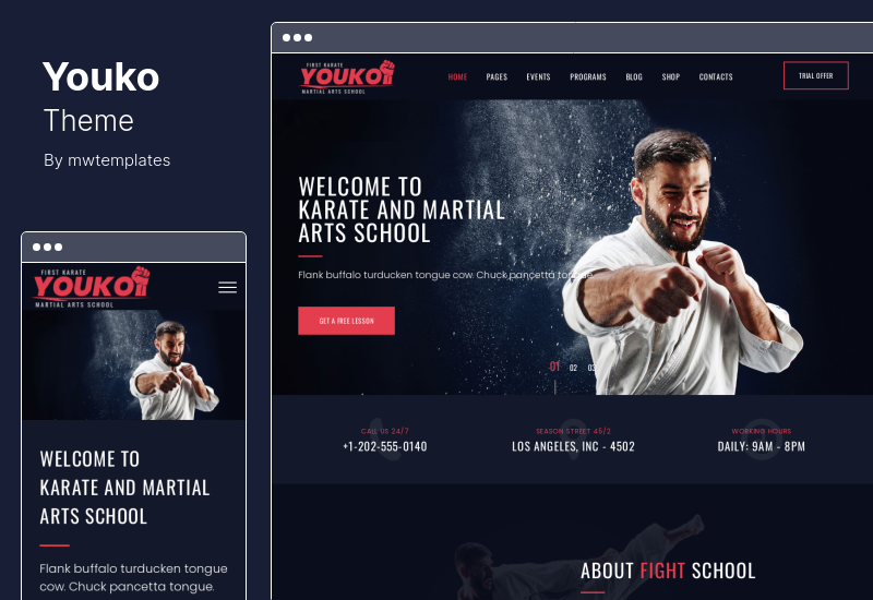 Youko Theme - Martial Arts WordPress Theme