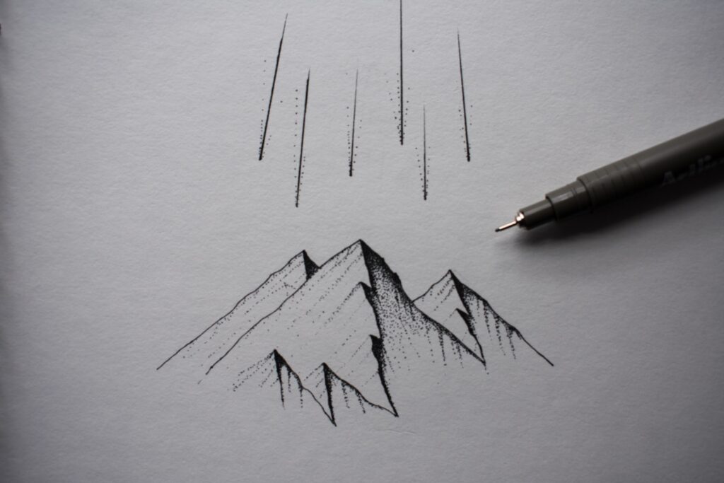 Draw a view of the mountain