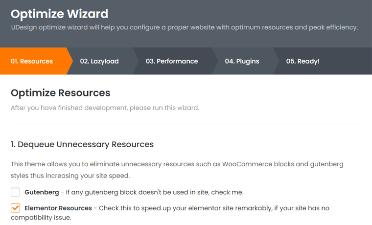 Optimize Wizard for Performance