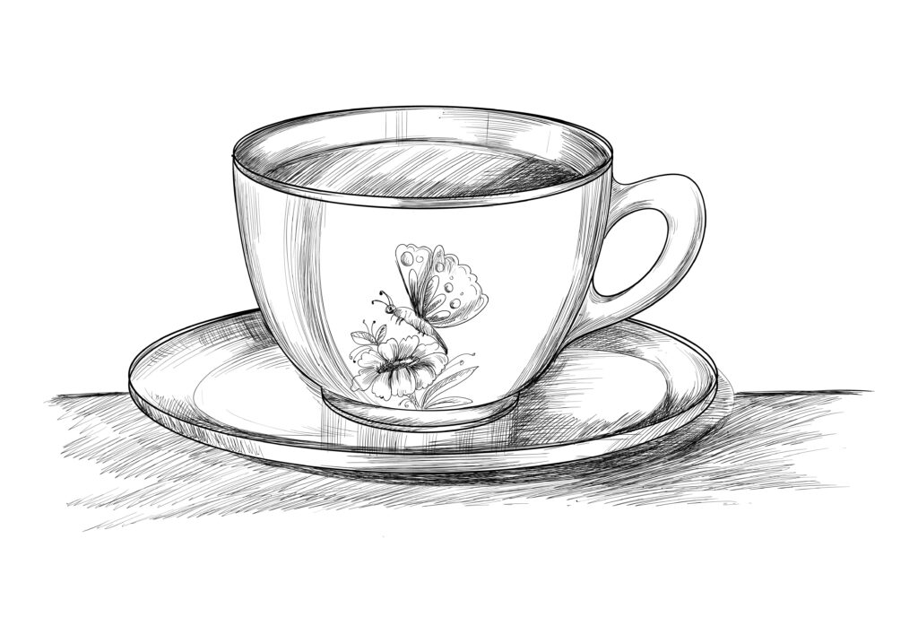 Draw a cup of tea or coffee