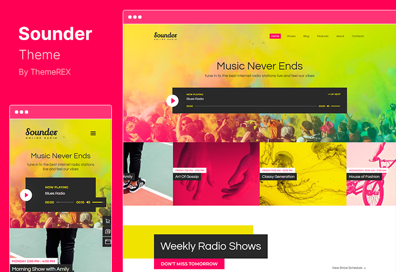 Sounder Theme - Online Internet Radio Station WordPress Theme 