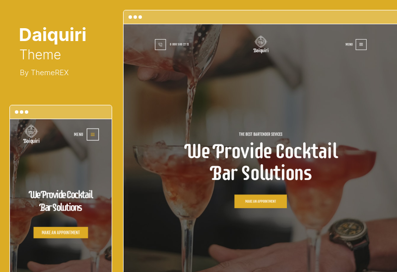 Daiquiri Theme - Bartender Services & Catering Cocktail WordPress Theme
