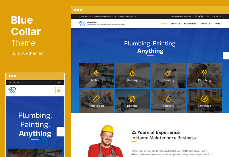 BlueCollar Theme - Handyman & Renovation Business WordPress Theme