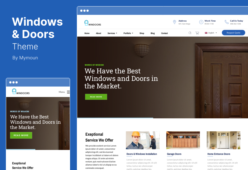 Windows & Doors Theme - High Quality WordPress Theme