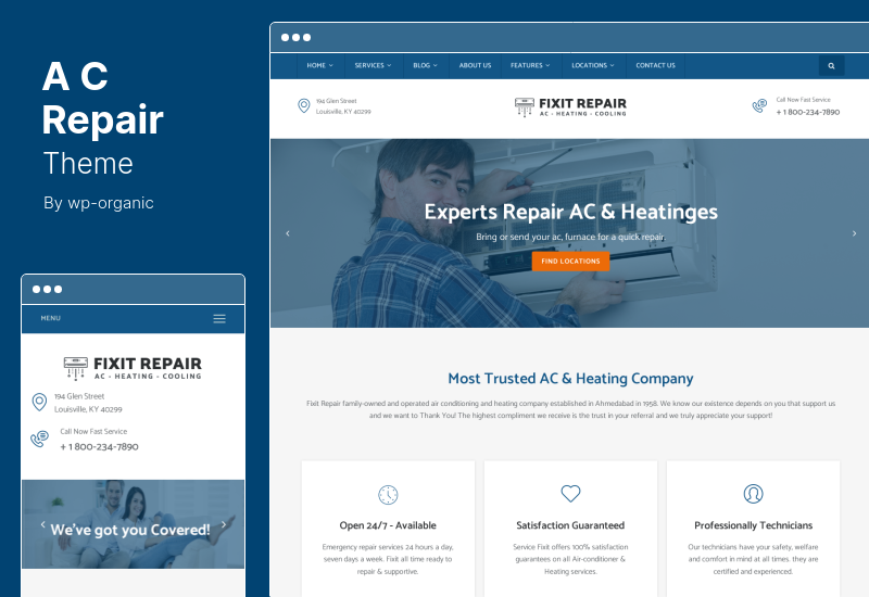 AC Repair Theme - Air Conditioner & HVAC Repair WordPress Theme
