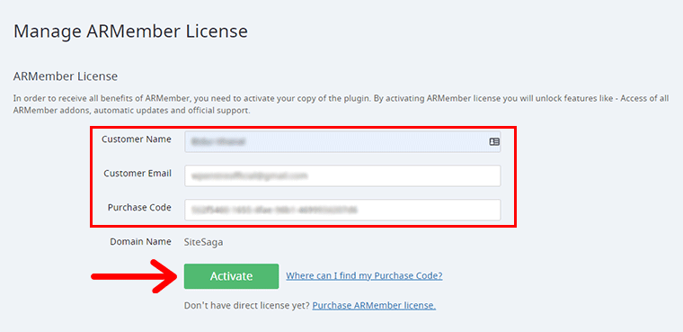 ARMember License Registration