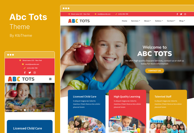 Abc Tots Theme - Kindergarten WordPress Theme