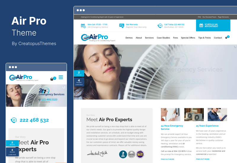 AirPro Theme - Heating and Air conditioning WordPress Theme for Maintenance Services