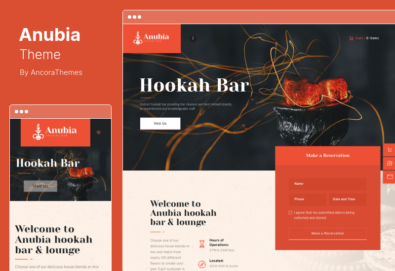 Anubia Theme - Smoking and Hookah Bar WordPress Theme