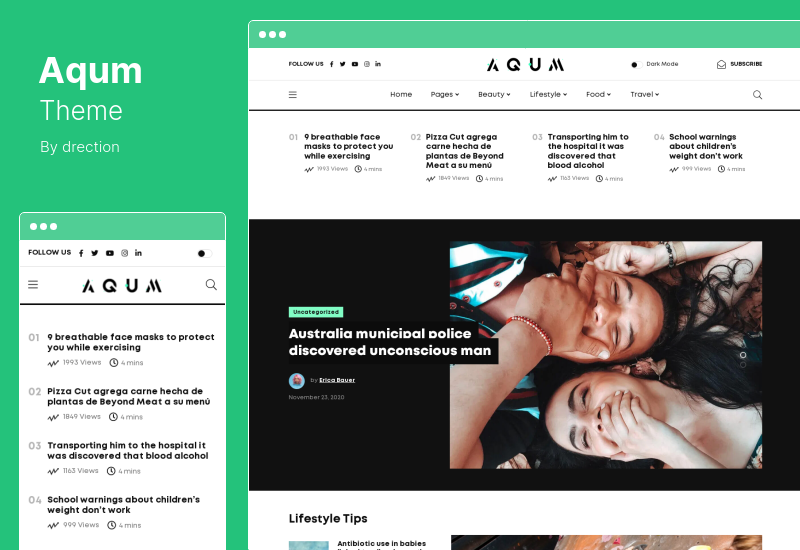 Aqum Theme - Contemporary Magazine WordPress Theme