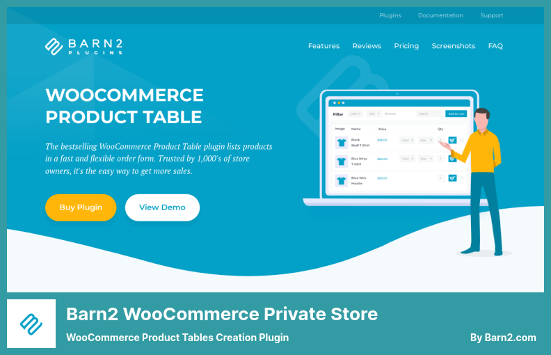 Barn2 WooCommerce Private Store Plugin - WooCommerce Product Tables Creation Plugin