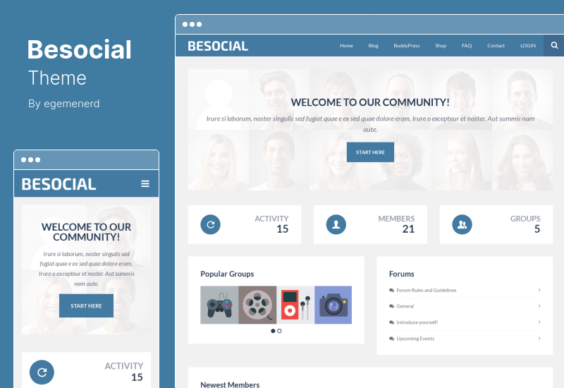 Besocial Theme - BuddyPress Social Network & Community WordPress Theme