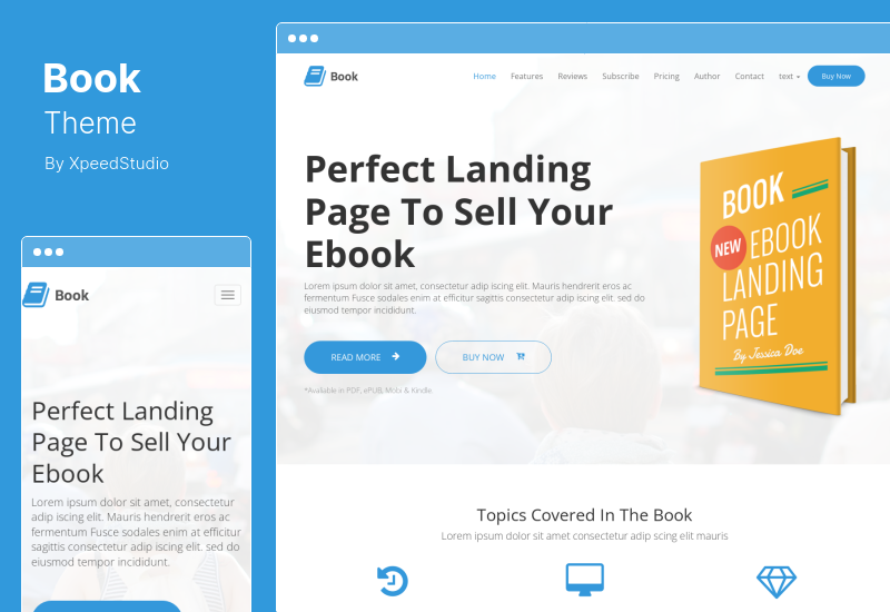 Book Theme - Responsive eBook Landing Page WordPress Theme