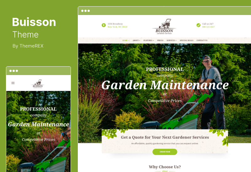 Buisson Theme - Gardening  Landscaping Services WordPress Theme