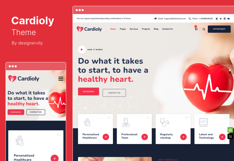 Cardioly Theme - Cardiologist and Medical WordPress Theme