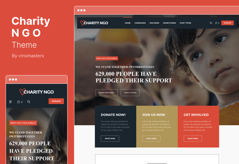 Charity NGO Theme - Donation & Nonprofit Organization WordPress Theme