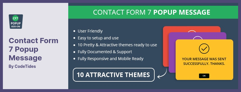 Contact Form 7 Popup Message Plugin - An Add-on for Contact Form 7