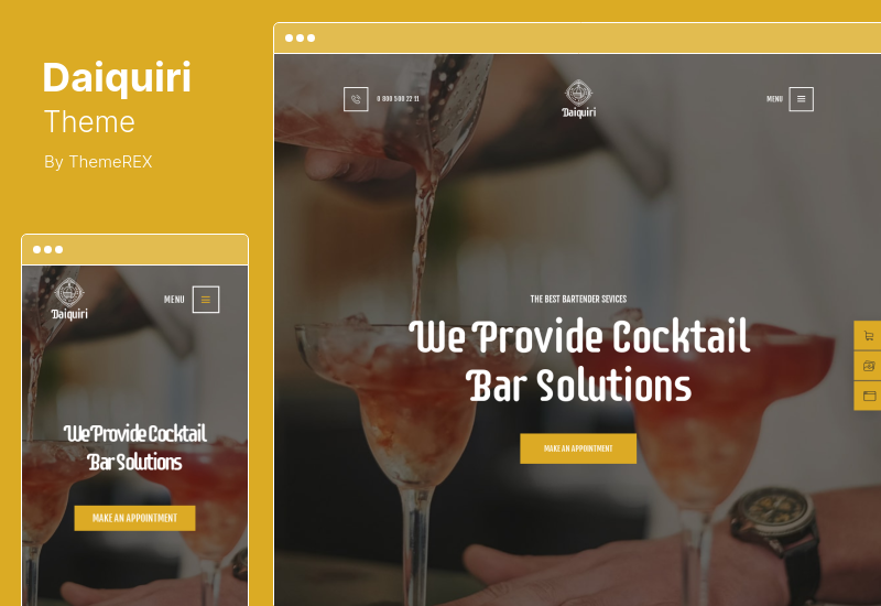 Daiquiri Theme - Bartender Services & Catering Cocktail WordPress Theme