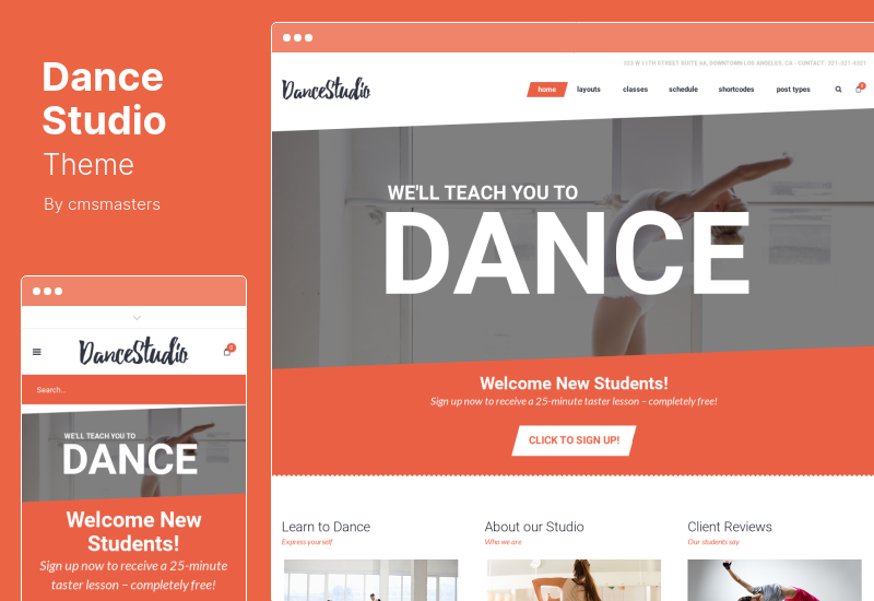 Dance Studio Theme - WordPress Theme for Dancing Schools & Clubs