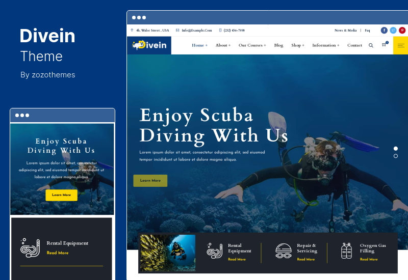 Divein Theme - Scuba Diving & Surfing WordPress Theme