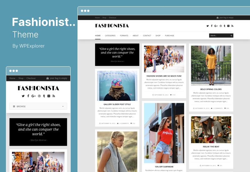 Fashionista Theme - Responsive Blog & Shop WordPress Theme