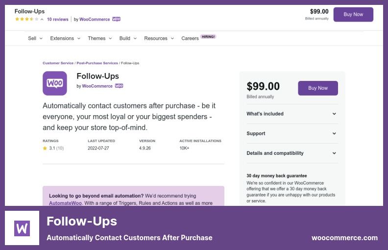Follow-Ups Plugin - Automatically Contact Customers After Purchase