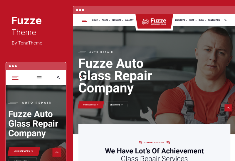 Fuzze Theme - Auto Glass Repair WordPress Theme