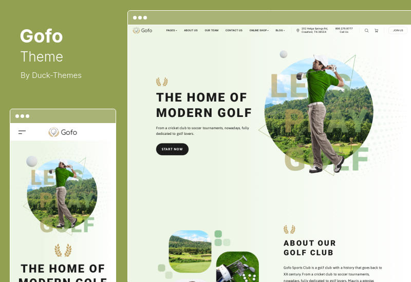 Gofo Theme - Golf Club  Course WordPress Theme