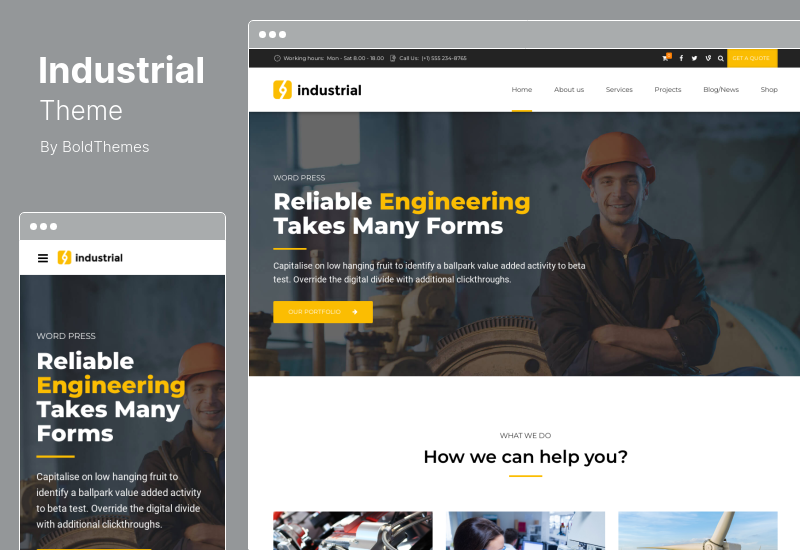 Industrial Theme - Corporate, Industry Factory WordPress Theme