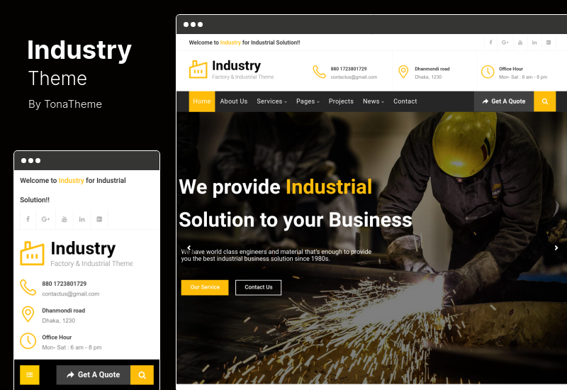 Industry Theme - Factory Business WordPress Theme