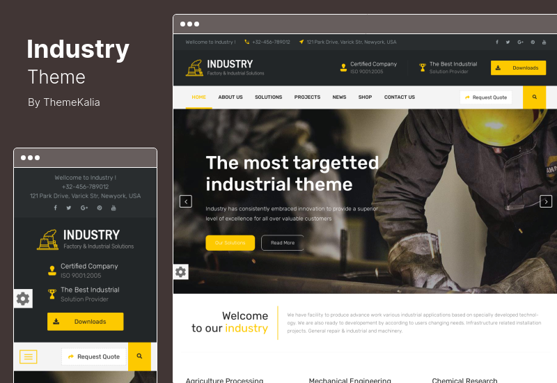 Industry Theme - WordPress Theme for Factory Industrial Business