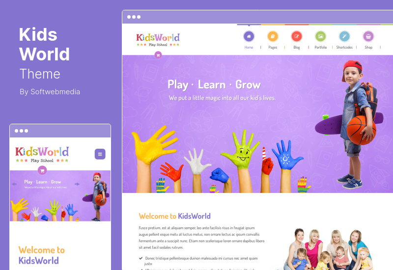KidsWorld Theme - Kindergarten and Child Care WordPress Theme