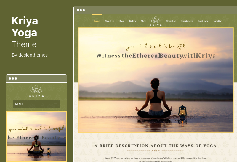 Kriya Yoga Theme - Yoga Trainer & Meditation Center WordPress Theme