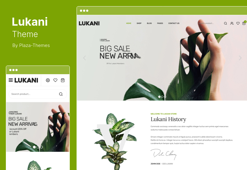 Lukani Theme - Plant Store WooCommerce Theme
